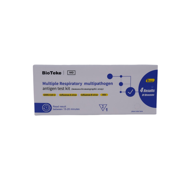 Bioteke 4 σε 1 covid-19, γρίπη a+b, rsv antigen rapid kit δοκιμής
