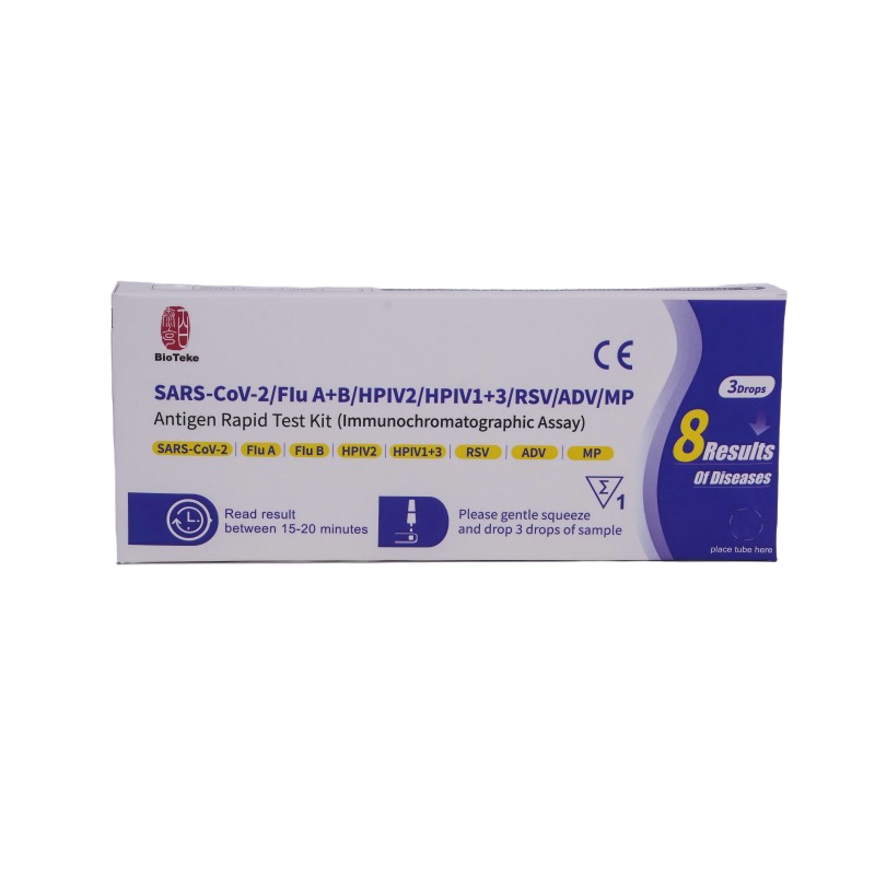 8 σε 1 SARS-COV-2/FLU A+B/HPIV2/HPIV1+3/RSV/ADV/MP Αντιγόνο Rapid Test Kit