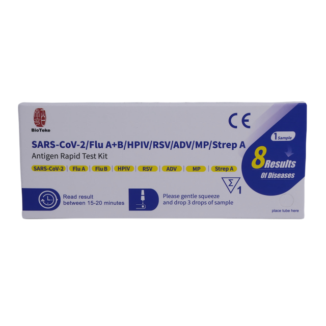 Bioteke 8 σε 1 πολλαπλά αναπνευστικά παθογόνα αντιγόνο ταχεία δοκιμή δοκιμής 